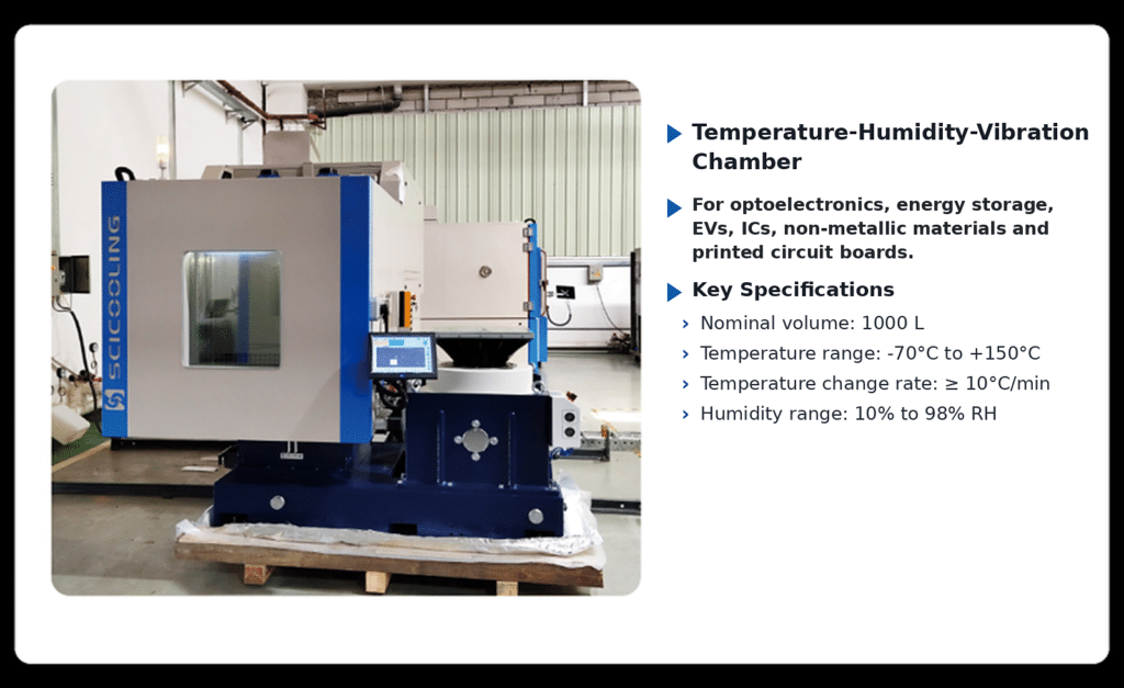 Combined temperature humidity and vibration environmental test system