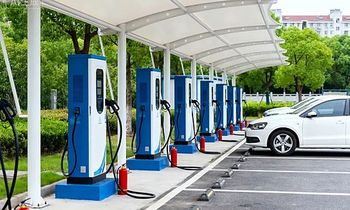 Electric vehicle charging stations in outdoor environment for reliability testing