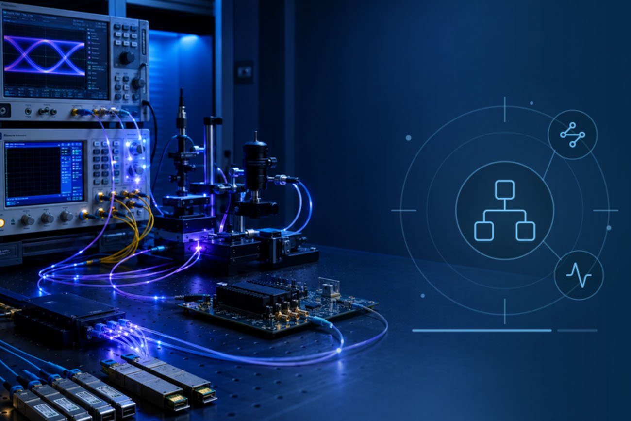 Optical transceivers and photonic components connected for temperature and humidity reliability testing