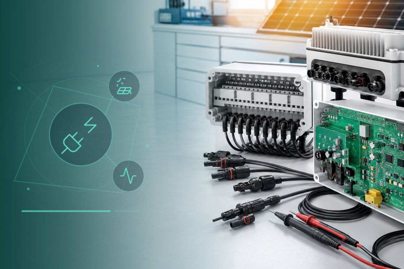 Solar inverter and photovoltaic connectors operating inside an environmental test chamber