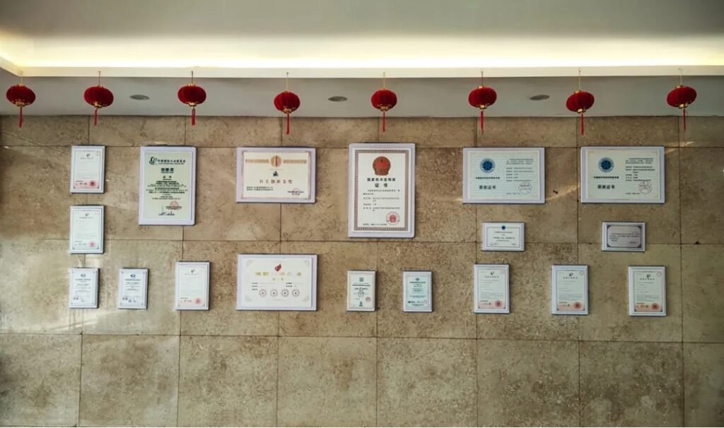SCICOOLING corporate certificates and technology awards displayed in the exhibition hall