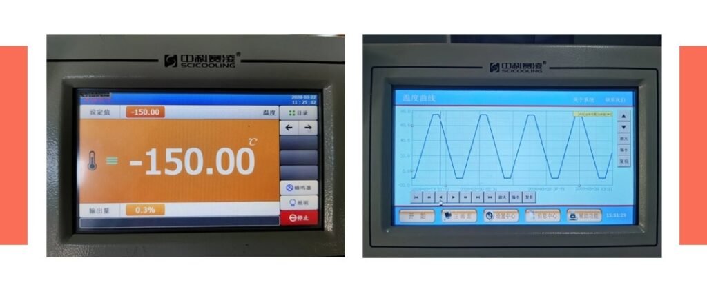SCICOOLING engineers monitoring ultra low temperature test results during equipment commissioning