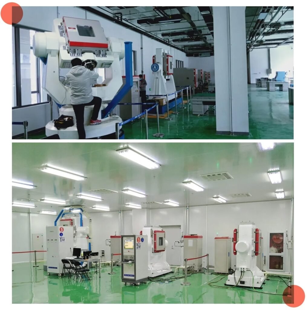 SCICOOLING environmental test equipment installed in a cleanroom facility for testing and operation