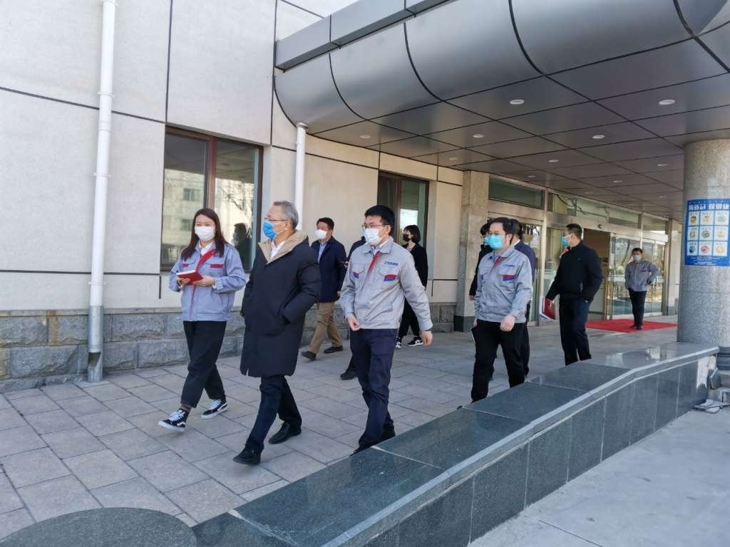 SCICOOLING leaders inspecting epidemic prevention measures inside the company facility