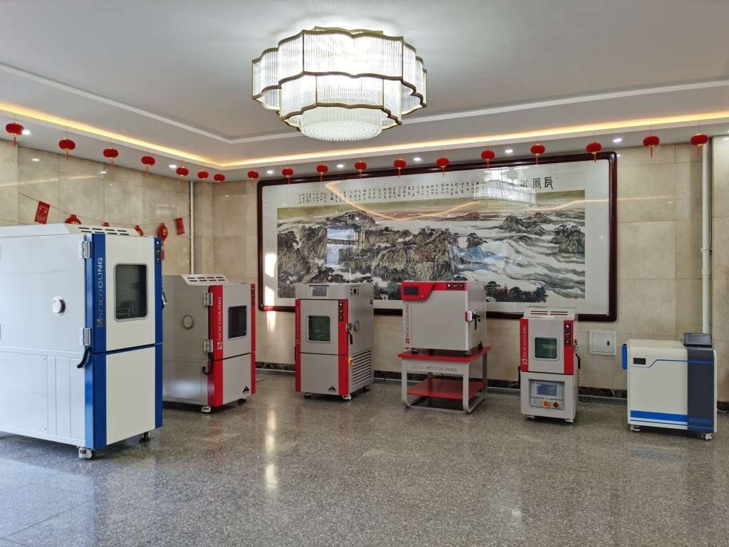 SCICOOLING environmental testing equipment displayed during government visit.