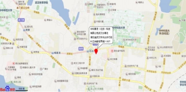 SCICOOLING Wuhan Office location map showing the company address in Wuhan Optics Valley