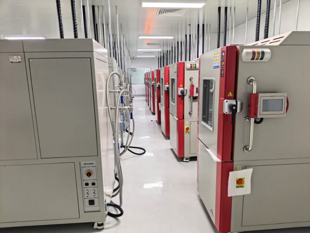 Multiple SCICOOLING environmental test chambers installed in a cleanroom laboratory