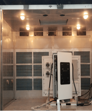 Customized environmental test chamber performing high thermal load testing for industrial equipment