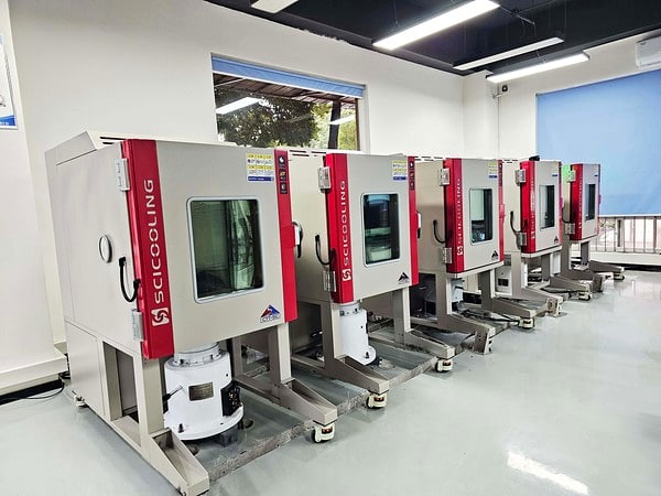 Multiple SCICOOLING temperature test chambers used for MEMS chip production testing
