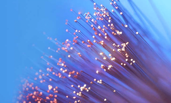 Illuminated fiber-optic strands carrying light signals