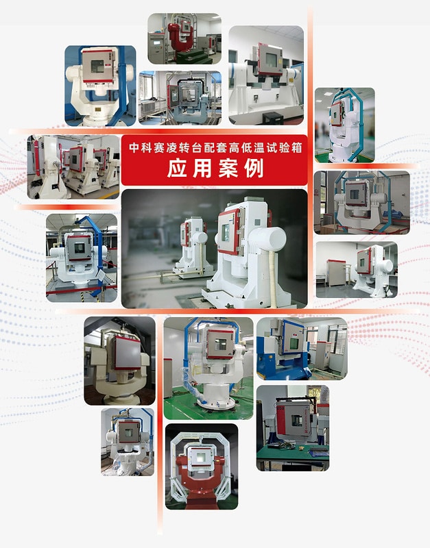 Collage of SCI temperature chambers integrated with rotary tables