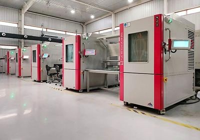 SCI environmental chambers operating on a clean factory test floor
