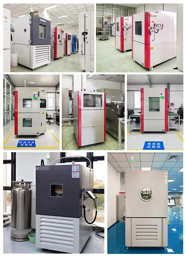 Collage of SCI low-pressure and altitude test chamber installations