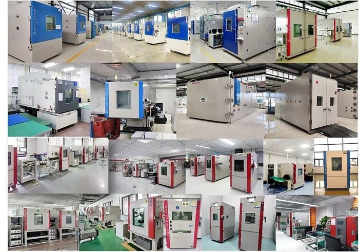 Collage of SCI environmental test chambers for commercial aerospace