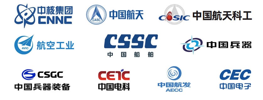 Logos of aerospace and defense organizations using SCICOOLING equipment