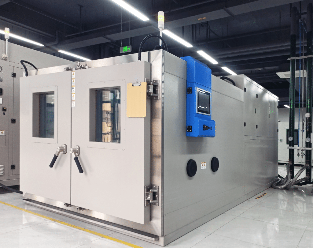 Multiple climate chambers arranged in a clean testing room