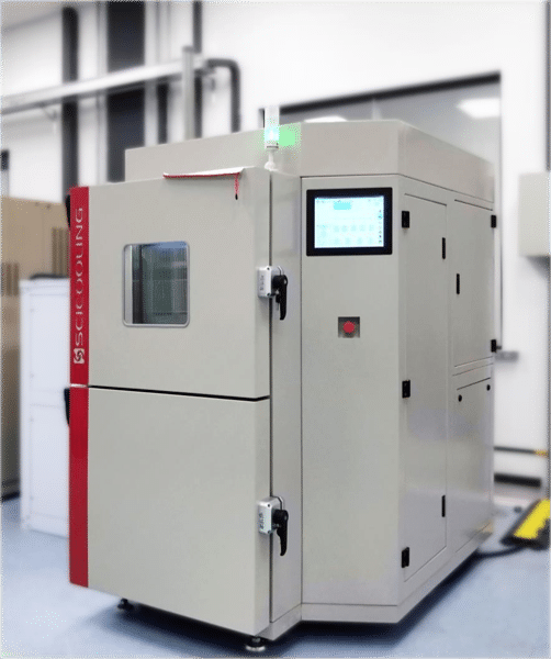 Compact temperature and humidity chamber for automotive components