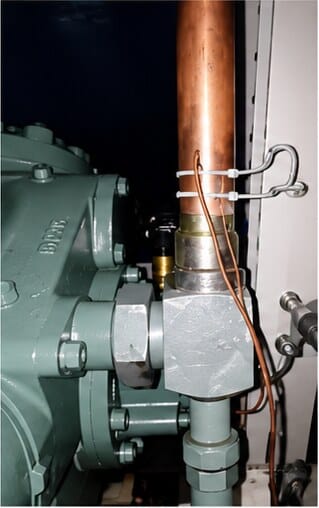 Discharge-line sensing inside an SCI environmental test chamber